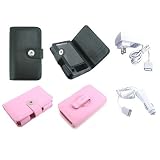 Creative Lab (30GB) Zen Vision W WIDESCREEN Multimedia Premium Wallet Leather Case with Belt Clip - Bundled with 12v Rapid Car and Home Travel Wall Chargers