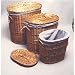 Household Essentials ML-5722 Woven-Willow Hampers with Lids and Lining, Set of 3