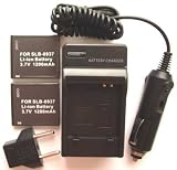 Nextop-2 Packs Samsung SLB-0937 Brand New 1200mAh COMPATIBLE Battery + 1 Compatible Wall & Car Charger (FREE European Adaptor) for Samsung Digimax L730, Samsung Digimax L830, Samsung NV4, Samsung i8