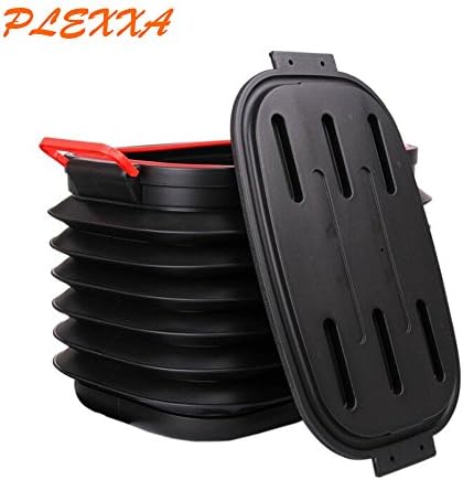 PLEXXA® Car Folding Bucket, Outdoor Portable Collapsible Plastic Container Water Bucket Trash Bin Bag for Car Camping Hiking Travelling Fishing Washing