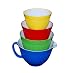 MELAMINE BOWLS - SET OF 4 (FLUTED RETRO RIBBED DESIGN IN 4 GREAT COLORS!)