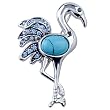 Blue Crystal Tail Crane Brooches