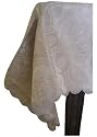 DAMASK ROSE TABLECLOTH 60"x84" OVAL TABLE LINEN BEIGE