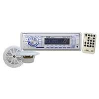 Pyle PLMRKT33WT In-Dash Marine AM/FM PLL Tuning Radio with USB/SD/MMC Reader