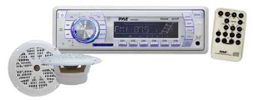 Pyle PLMRKT33WT In-Dash Marine AM/FM PLL Tuning Radio with USB/SD/MMC Reader