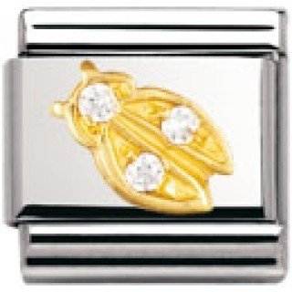 Nomination Comp. Classic TIERE - LUFT Edelstahl, 18K-Gold und Cubic Zirc. (Marienkafer WEI Preisvergleich