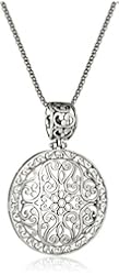 Sterling Silver Bali-Inspired Filigree Pendant Necklace, 18"