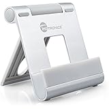 iPad stand, TaoTronics Portable Tablet Smartphone Stand (Adjustable Kickstand, Aluminum Body, Multi-angle) for iPhone, iPad, Samsung Galaxy, LG, e-book, Android Windows Smartphone and Tablet - Silver