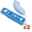 2 Piece Value Combo Pack of Premium Protective Silicone Skin Cover Case for Nintendo Wii Remote Controller and Nunchuck, Blue