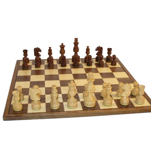 Worldwise Imports Sheesham Royal Plus Hand-Carved Walnut and Maple Board