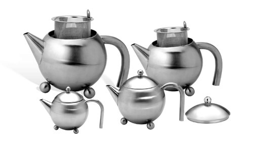 G&H Tea Services Henley Stainless Steel Loose Tea Teapot Matte Finish