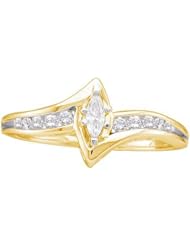 0.25CTW DIAMOND MARQUISE CENTER BRIDAL RING