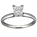 0.75 Ct. K-I3 Princess Cut Diamond Solitaire Engagement Ring 14k White Gold Size 7