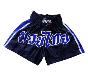 Muay Thai Boxing Kick Boxing Shorts Blue, Large