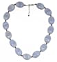 Sterling Silver Blue Lace Agate with Rhodolite Garnet Accent Necklace, 16-18"