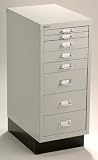 NPSG MD298LG Axcess 8 drawer under-the-desk Multi-Drawer Combo unit with drawers of varying size. LIGHT GRAY