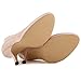 Zbeibei Women's Round-Toe Slender Leather Mid Heels Work Court Pumps