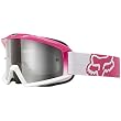 Fox Racing Main Youth Girls MX Motorcycle Goggles Eyewear w/ Free B&F Heart Sticker Bundle - Pink/White Fade/Dark Grey