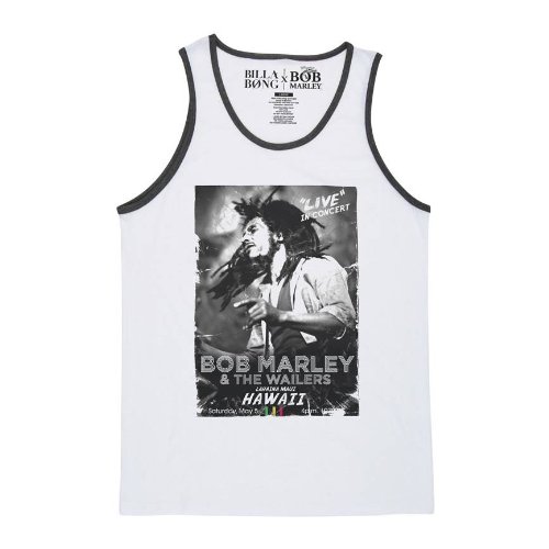 Billabong Men's Bob Marley Reggae Revolution Tank - White L