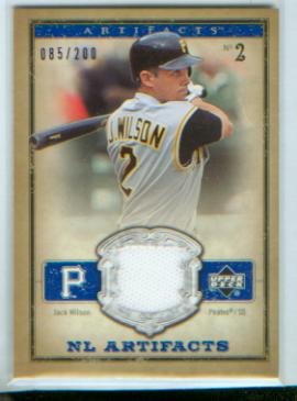 Jack Wilson 2006 Upper Deck Baseball NL Artifacts Game Used Jersey Swatch Card #NL-JW & #/200 Made / Pittsburgh Pirates / Seattle Mariners