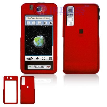 Samsung Behold T919 Cell Phone Red Rubber Feel Protective Case Faceplate Cover
