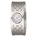 Gucci Women`s YA112510 Twirl Small Steel Bangle White Dial Watch