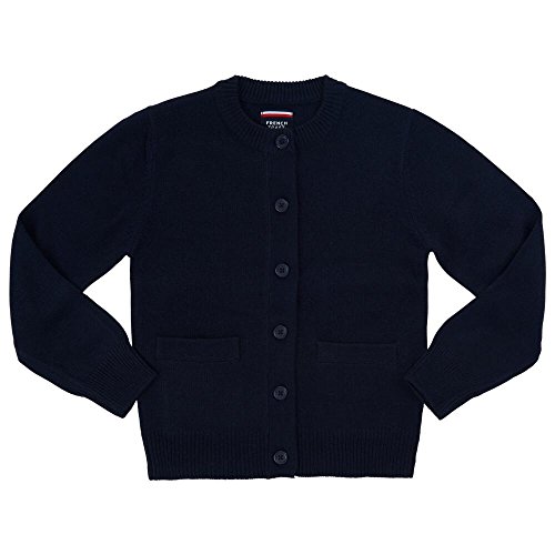 French Toast Anti-Pill Crew Neck Cardigan Sweater Girls Navy 6