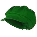 Cotton Elastic Newsboy Cap-Lime