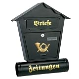 Produkt-Bild: Briefkasten Zeitungsrolle schwarz Postkasten