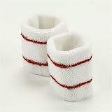 Stripes Wrist Band Pair-White Red
