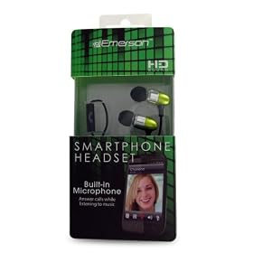 Emerson EM887GR Stereo Headset for iPhone, Blackberry and All 3.5mm Headset Jacks - Retail Packaging - Green by 