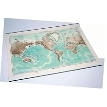 American Educational Bathymetric Map, 38" Length x 50" Width
