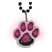 Blinky Paw Print Medallion with Necklace 12-pk. - Black