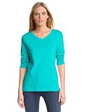 41IrwQie53L. SL160  Pendleton Womens Petite Three Quarter Sleeve Fine Rib Shape Holding Tee