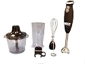 Nesco HB-17 Professional Grip 'n Go Immersion Handheld Blender with Attachments