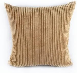 Corduroy Pillow Cases/ Throw Pillow Covers/ Couch Pillow Cases, Multiple Color Choices, 18'*18'. Invisible Zip (carmel)