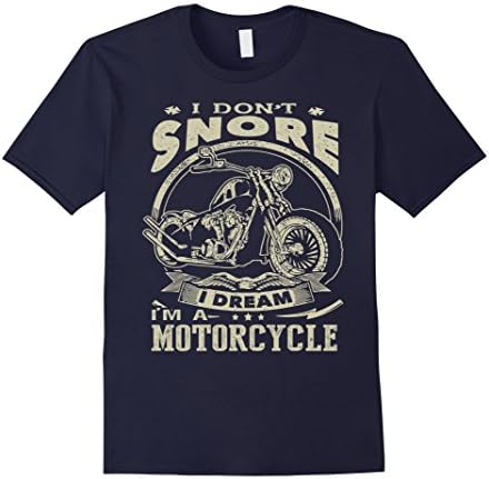 Men's I Don't Snore I dream I'm a Motorcycle - Biker Shirt Large Navy