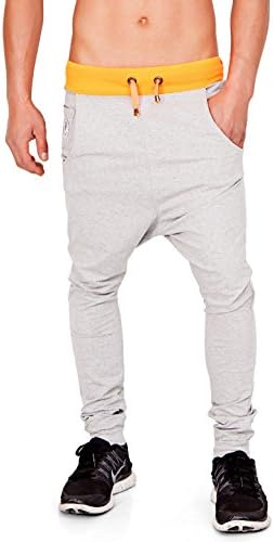Chick Rebelle Men's Harem Sweatpants 2064 L Hellgrau/Neonorange