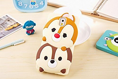 Note 4 Case, 3D Cute Cartoon Animal Soft Silicone Gel Back Case Cover for Samsung Galaxy Note 4 (Chip&amp;Dale)
