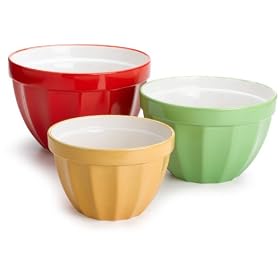 DII Set of 3 Tropical Punch Ceramic Mixing Bowl - Mixed Sizes by DII