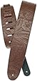 Planet Waves Embossed Leather Guitar Strap, Brown