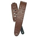 Planet Waves Embossed Leather Guitar Strap, Brown