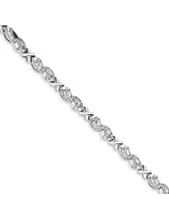 Sterling Silver Diamond X Bracelet