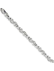 Genuine .925 Sterling Silver Diamond X Bracelet 10.8 Grams . 100% Satisfaction Guaranteed.