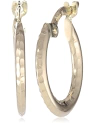 14k Yellow Gold D-Cut Hoop Earrings