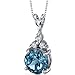 PEORA Refined Class 2.25 carats Round Shape Sterling Silver London Blue Topaz Pendant