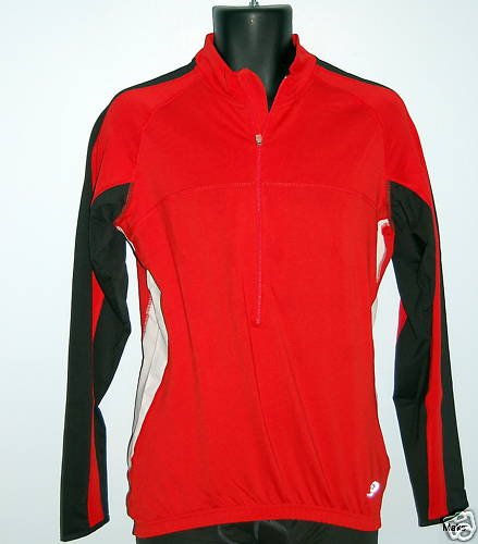 Men's Crane Bike TopCool Long Sleeved Cycling Shirt Jersey (Large, Red)