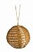 Tag Hand Assembled Beaded Stripe, Christmas Ornament, 3" Dia, Gold, Set of 6
