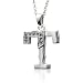 Men's Sterling Silver Alphabet Initial T Black Diamond Pendant Necklace - 0.0 7carat