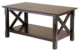 Banded Cappuccino Wood Coffee Table (Cappuccino) (18.03H x 37W x 21.02D)